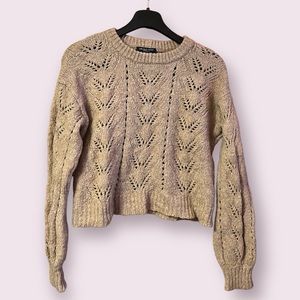 american eagle cropped brown sweater